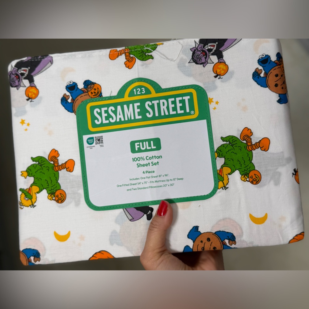 Sesame Street Bedding Sheets - Green, Orange, Yellow